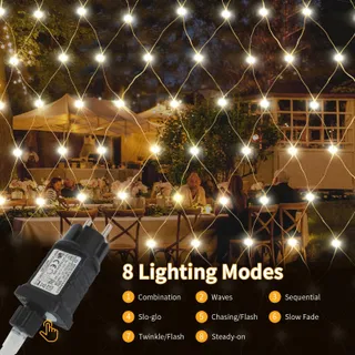 GRESONIC Lichternet Decoratieve Verlichting Buiten 96 LED — miniatuur 3