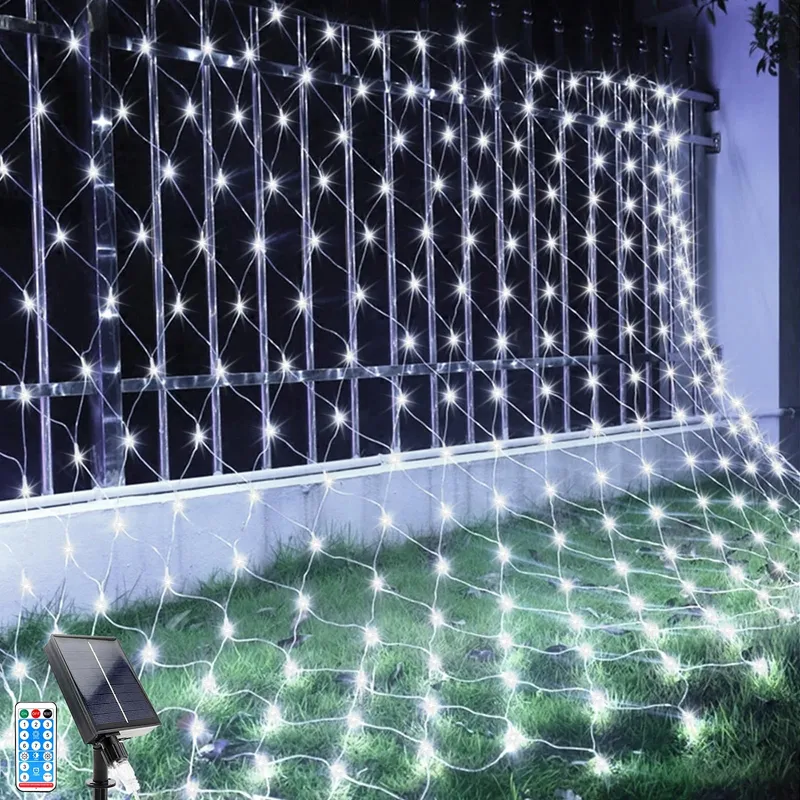 GHONLZIN Solar Lichtnet 1,5x1,5M 96 LED 8 Modi Waterdicht — foto 1