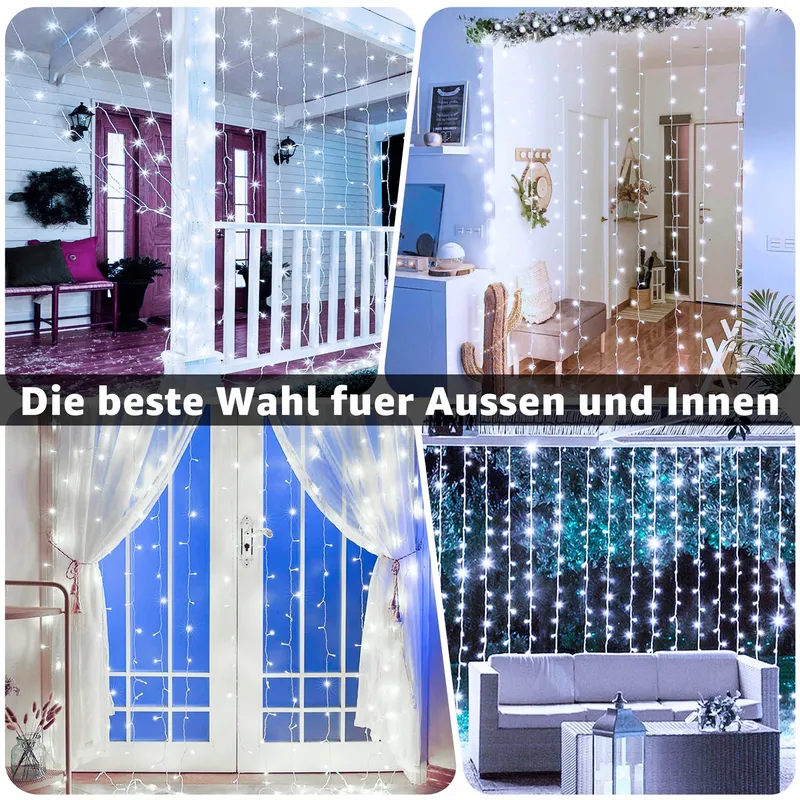 OLLNY Lichtgordijn 3x3M 300 LED USB Afstandsbediening — foto 7