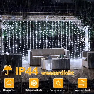 OLLNY Lichtgordijn 3x3M 300 LED USB Afstandsbediening — miniatuur 6