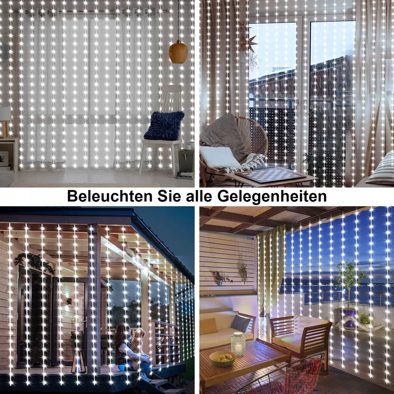 DBFAIRY Lichtgordijn Decoratief 2x2m 200LED 8 Standen — foto 7