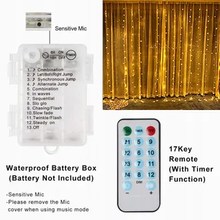 CORST Lichtgordijn Binnen Buiten 2x2m Batterij Afstandsbediening — miniatuur 4