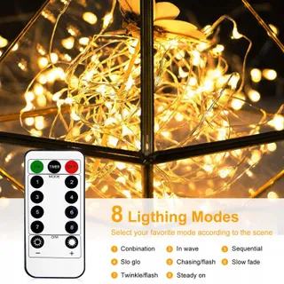 LITOGO Lichtsnoer Batterij 3 Stuks 8 Modi 5M — miniatuur 2