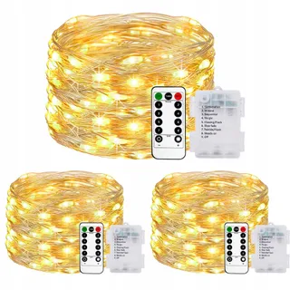 LITOGO Lichtsnoer Batterij 3 Stuks 8 Modi 5M — miniatuur 1