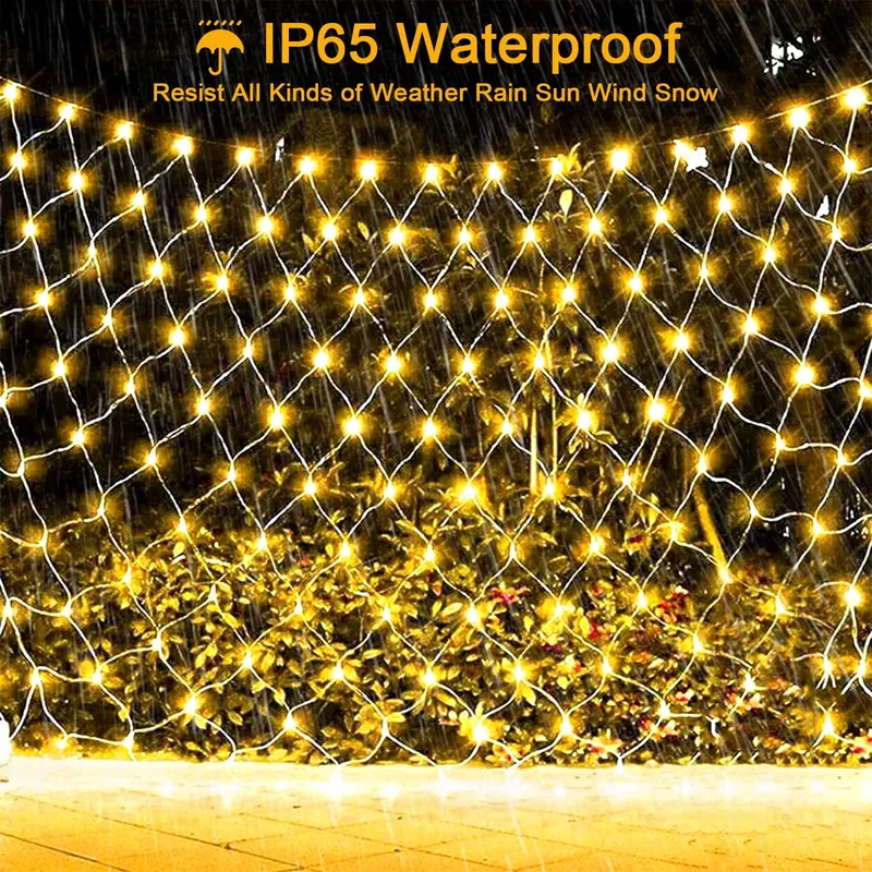 GHONLZIN Solar LED Lichtnet 1,5x1,5M 8 Modi Weerbestendig — foto 4