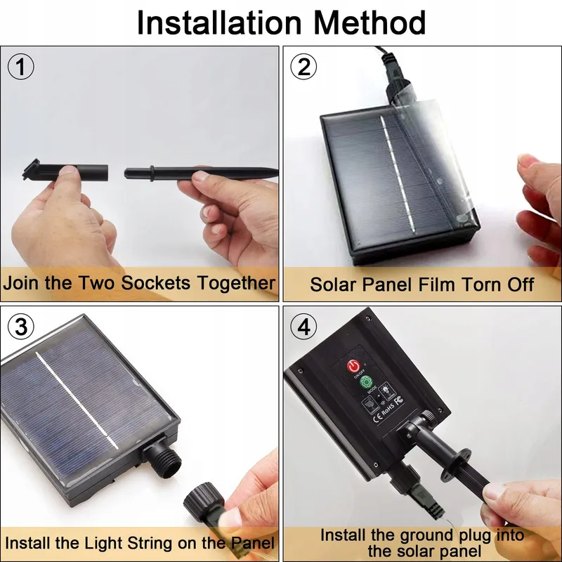 JIMACRO Solar Lichtgordijn Waterdicht 3x3M 300 LED 8 Modi — foto 4