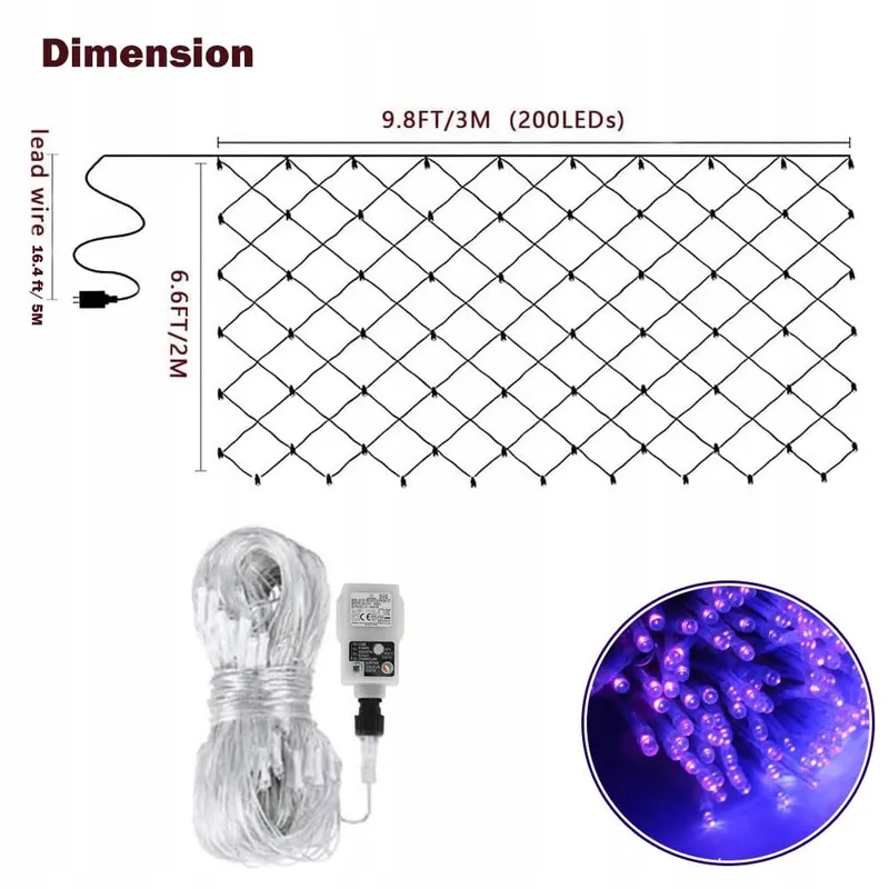 CORST LED Lichtnet Decoratief UV Blacklight 3x2M 200LED — foto 6