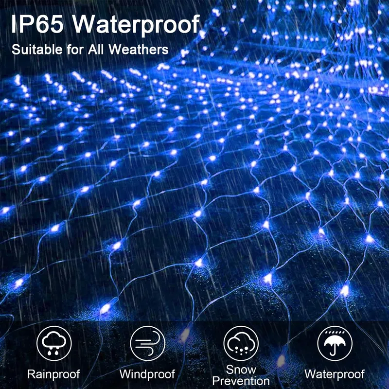 WOSKJXAS Solar Lichternet 192 LED 2x3M — foto 2