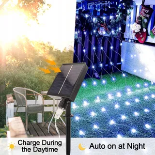 WOSKJXAS Solar Lichternet 192 LED 2x3M — miniatuur 3