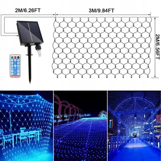 WOSKJXAS Solar Lichternet 192 LED 2x3M — miniatuur 6
