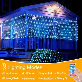 WOSKJXAS Solar Lichternet 192 LED 2x3M — miniatuur 4