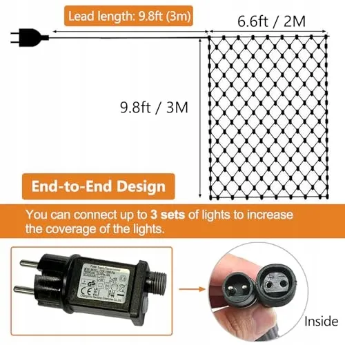 TIYUPA LED Lichtnet Kerst Decoratief 3x2M 204 LED — foto 4