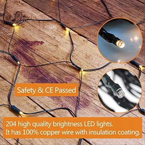 TIYUPA LED Lichtnet Kerst Decoratief 3x2M 204 LED — foto 2