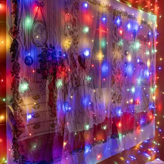 OLLNY LED Lichtgordijn Binnen 2x2m 200 LED USB — miniatuur 5