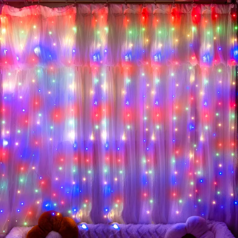 OLLNY LED Lichtgordijn Binnen 2x2m 200 LED USB — foto 1