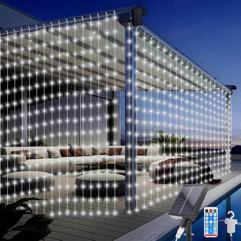 ACXILEXY Solar Lichtgordijn Waterdicht 3x3M 300 LED — foto 2