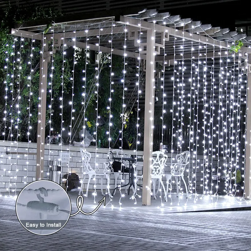 ACXILEXY Solar Lichtgordijn Waterdicht 3x3M 300 LED — foto 5