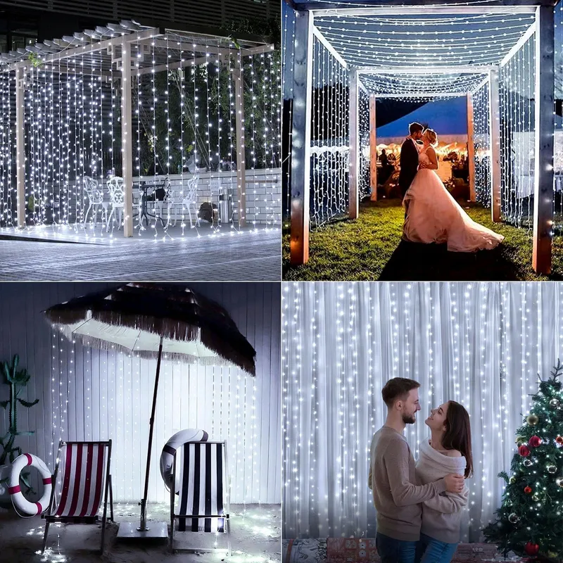 ACXILEXY Solar Lichtgordijn Waterdicht 3x3M 300 LED — foto 6