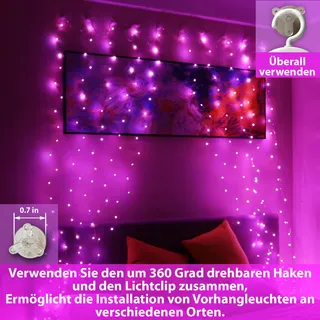 HXWEIYE LED Lichtgordijn 3x3m 300 LED USB Afstandsbediening — miniatuur 3