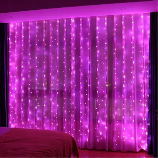 HXWEIYE LED Lichtgordijn 3x3m 300 LED USB Afstandsbediening — miniatuur 1