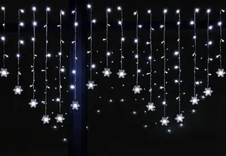 BLOOMWIN Lichtgordijn Sneeuwvlok 2x1M 104 LED IP44 Warmwit — miniatuur 10