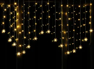 BLOOMWIN Lichtgordijn Sneeuwvlok 2x1M 104 LED IP44 Warmwit — miniatuur 8