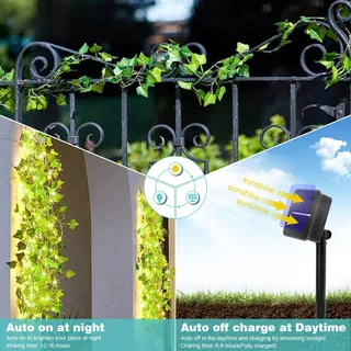 BIGZOM Solar Lichtsnoer Klimop 6m 60 LED 8 Modi