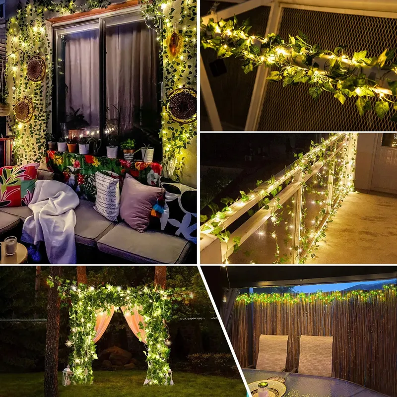 BIGZOM Solar Lichtsnoer Klimop 6m 60 LED 8 Modi — foto 7