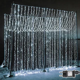 DEKOFUN Lichtgordijn Waterdicht 600 LED 6x3m — miniatuur 1