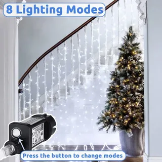 DEKOFUN Lichtgordijn Waterdicht 600 LED 6x3m — miniatuur 2