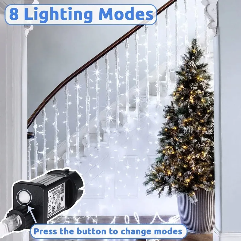 DEKOFUN Lichtgordijn Waterdicht 600 LED 6x3m — foto 2