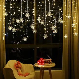 OAICIA Lichtgordijn met Sterren Decoratief 96 LED 35M — miniatuur 1