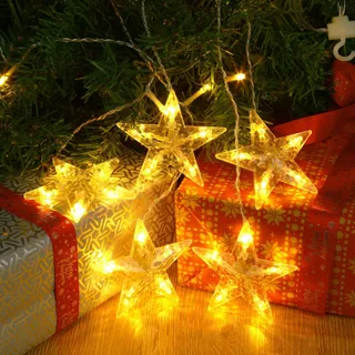 GLOBALINK Kerst Lichtgordijn met Sterren 8 Standen — miniatuur 6