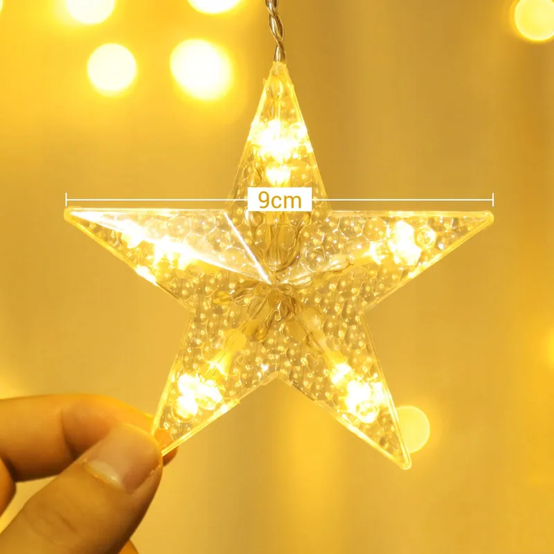 GLOBALINK Kerst Lichtgordijn met Sterren 8 Standen — foto 7