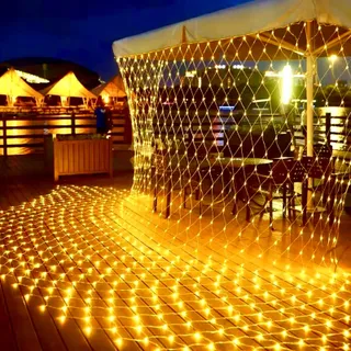 GHONLZIN Solar LED Netverlichting Buiten Waterdicht 192 LED 2x3m — miniatuur 2