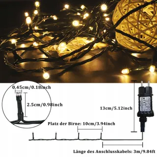 LED Kerstverlichting 500 LED 12 Modi Timer Warmwit — miniatuur 6