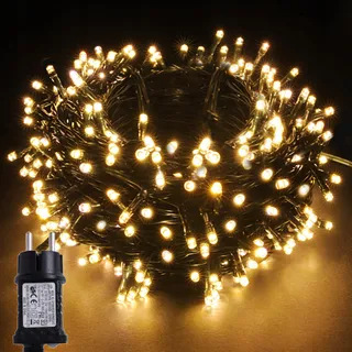 LED Kerstverlichting 500 LED 12 Modi Timer Warmwit — miniatuur 1