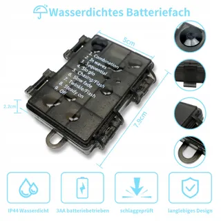 LYNNON LED Lichtsnoer Buiten 4 Stuks 100 LED Wit Waterdicht — miniatuur 4