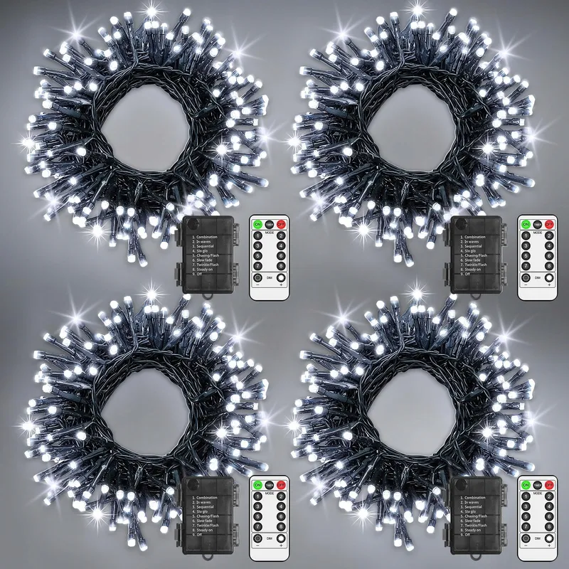 LYNNON LED Lichtsnoer Buiten 4 Stuks 100 LED Wit Waterdicht — foto 1