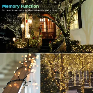 NEXVIN Kerstverlichting Warm Wit Waterdicht 20M 200 LED — miniatuur 4