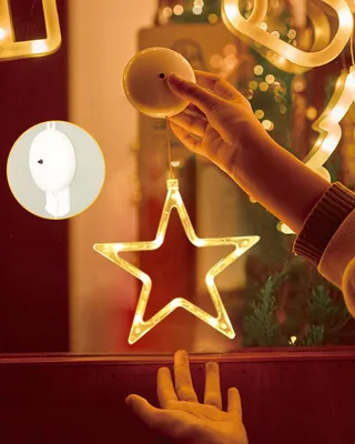 ANMOSSI LED Sterren Kerstdecoratie 3 Stuks Met Timer — miniatuur 3
