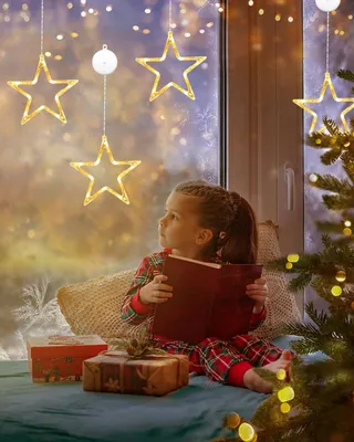 ANMOSSI LED Sterren Kerstdecoratie 3 Stuks Met Timer — miniatuur 5