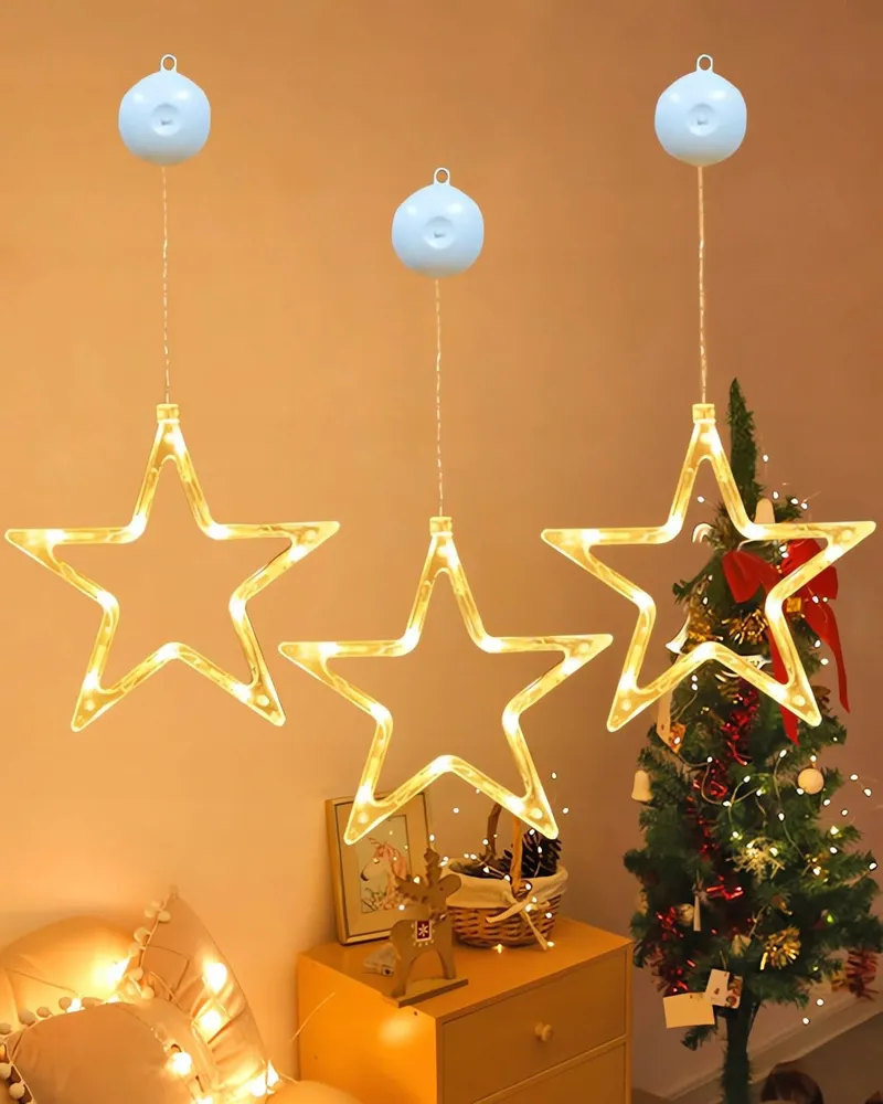 ANMOSSI LED Sterren Kerstdecoratie 3 Stuks Met Timer — foto 1