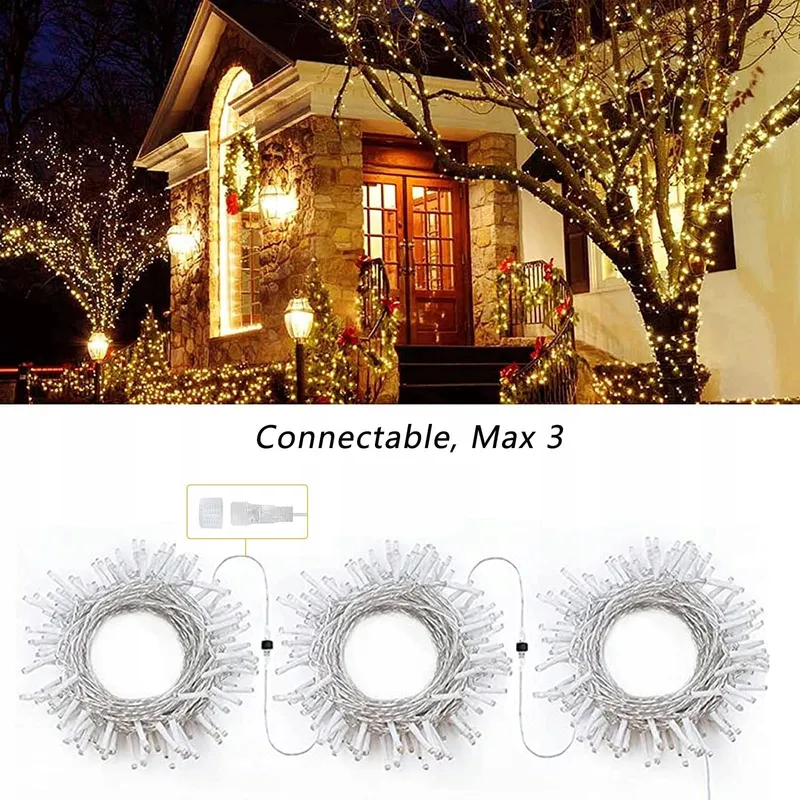 NEXVIN Kerstverlichting Buiten 20M 200LED Waterdicht Warmwit — foto 3