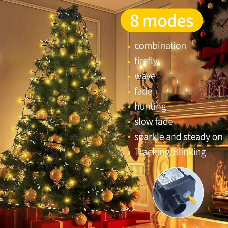 NLNEY Kerstboomverlichting 8 Modi 2M 400 LED — foto 2