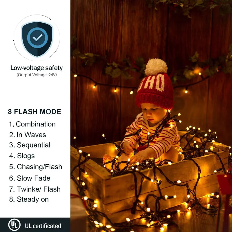 AVOALRE Kerstverlichting Buiten 50M 2000 LED IP44 8 Modi — foto 4