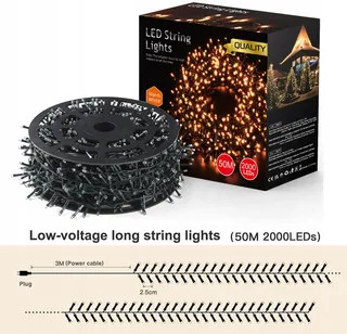 AVOALRE Kerstverlichting Buiten 50M 2000 LED IP44 8 Modi — miniatuur 6