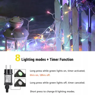 NEXVIN Kerstverlichting Kleurrijk Waterdicht 20M 200LED — miniatuur 2