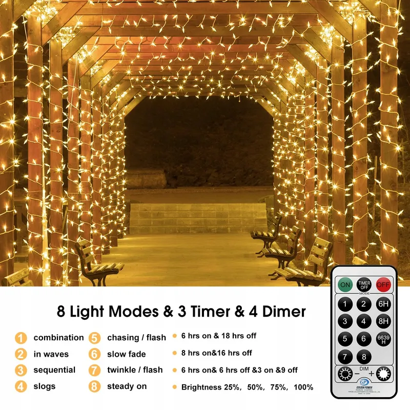 CERIAL LED Lichtketting Buiten 100M 800 LED 8 Modi IP44 — foto 3