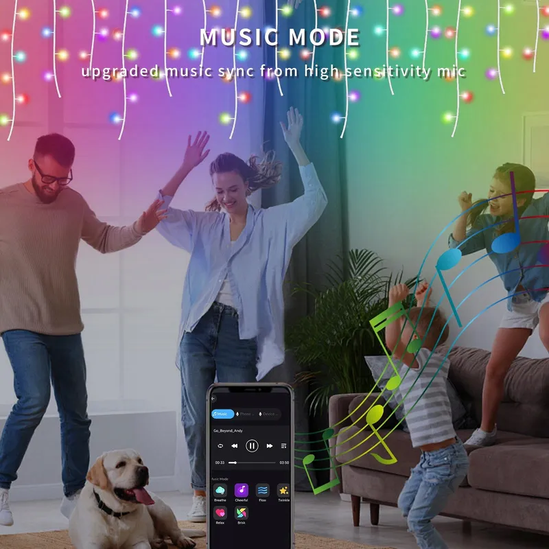 YOOWARM Smart LED Lichtketting Multikleur 13M App-Bediening — foto 5